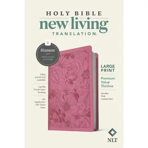 NLT Large Print Premium Value Thinline Bible, Filament Enabled (LeatherLike, Garden Pink) Imitation Leather – Large Print, November 9, 2021