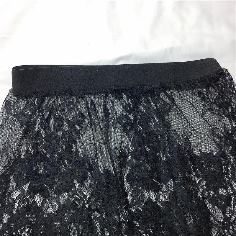 Miniskirt Sexy Transparent Lace Mesh Skirt Shirt Extender Women Summer Mini Black White Short Micro Skirt Ladies Underskirt