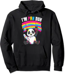 I'm Pan Duh Panda Pansexual Pride Flag LGBT Pullover Hoodie - Farhadheid Shop 68B09C41ZLB5