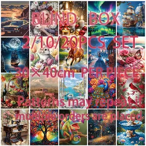 Diamond Painting Kit, Random Cartoon Animal, Character, Landscape Patterns, 20x20cm Full Drill Art Set, Wall Decor, Beginner & Adult Friendly