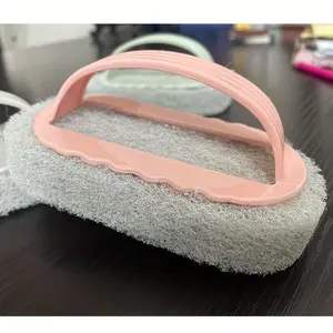 Handle-equipped shower brush - for cleaning tiles, bathrooms and potted plants. Toilet supplies. Scrubber Cleaning