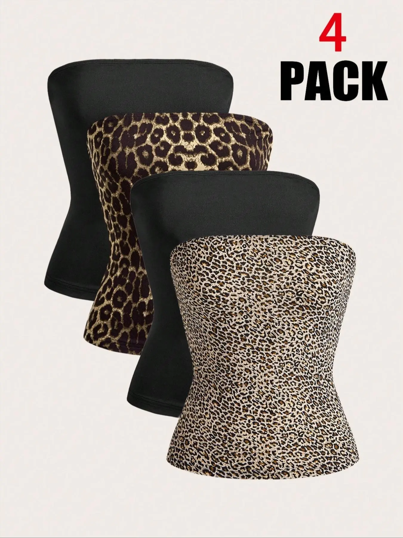 Women's Solid/Zebra Stripe/Leopard Print Tube Top, Casual Fashion Sleeveless Strapless Top for Daily Wear, Ladies Clothes for Spring & Fall, Fitted Sleeveless Design, Casual Sleeveless Cami, Casual Comfy Cami, Camisole Tank Top, Cami Tank Tops