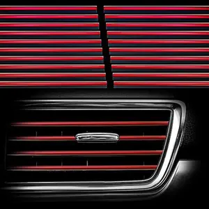 20Pcs Car Auto Air Conditioner Vent Outlet Trim Strip, DIY Decoration Chrome Look PVC Car Interior Moulding Trim Strip Line for All Straight Air Vent Outlet