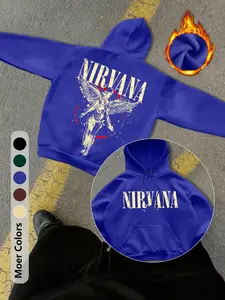 Gothic "NIRVANA" rock style printed men's regular fashion hoodie printed long-sleeved hooded sweatshirt jacket