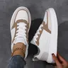 Women's Fashionable Letter Patchwork Design Lace Up Sneakers, Athletic Casual Sneakers, Casual Comfortable Breathable Sports Shoes, Female All-match Round Toe Shoes for Daily Wear
