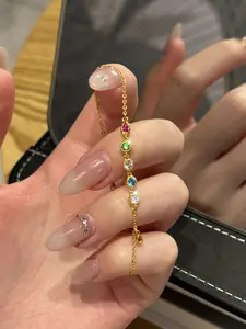 Rainbow Candy Bracelet for Women, Fashionable Bracelet, Exquisite Colorful Super Sparkling Bracelet, Suitable for Everyday Wear, Halloween, Christmas, Valentine's Day, Dates, Weddings, Music Festivals, and Parties - Perfect Gift