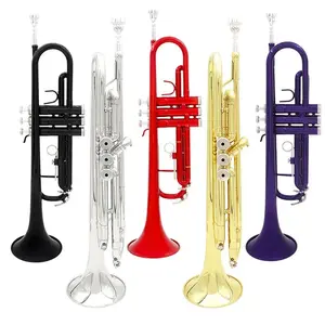 Bb Trumpet, Colorful Student Beginner Professional Brass Instrument, Bb Trumpet, Musical Instrument for Students, Beginners, Professionals