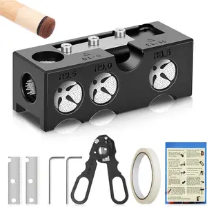 Billiards Pool Cue Tip Shaper, Pool Cue Tips Replacement Kit, Pool Cue Shaper, Pool Cue Tip Tool, Pool Cue Tips Repair Tool for Replacement and Shaping Cue Tips