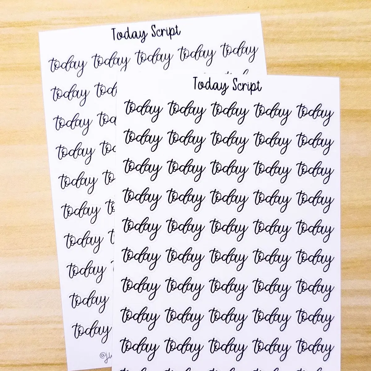 Today Script Planner Sticker Sheet 50 Stickers Bujo Calligraphy