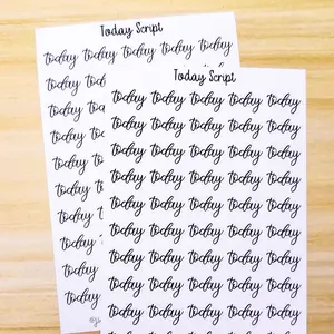 Today Script Planner Sticker Sheet 50 Stickers Bujo Calligraphy