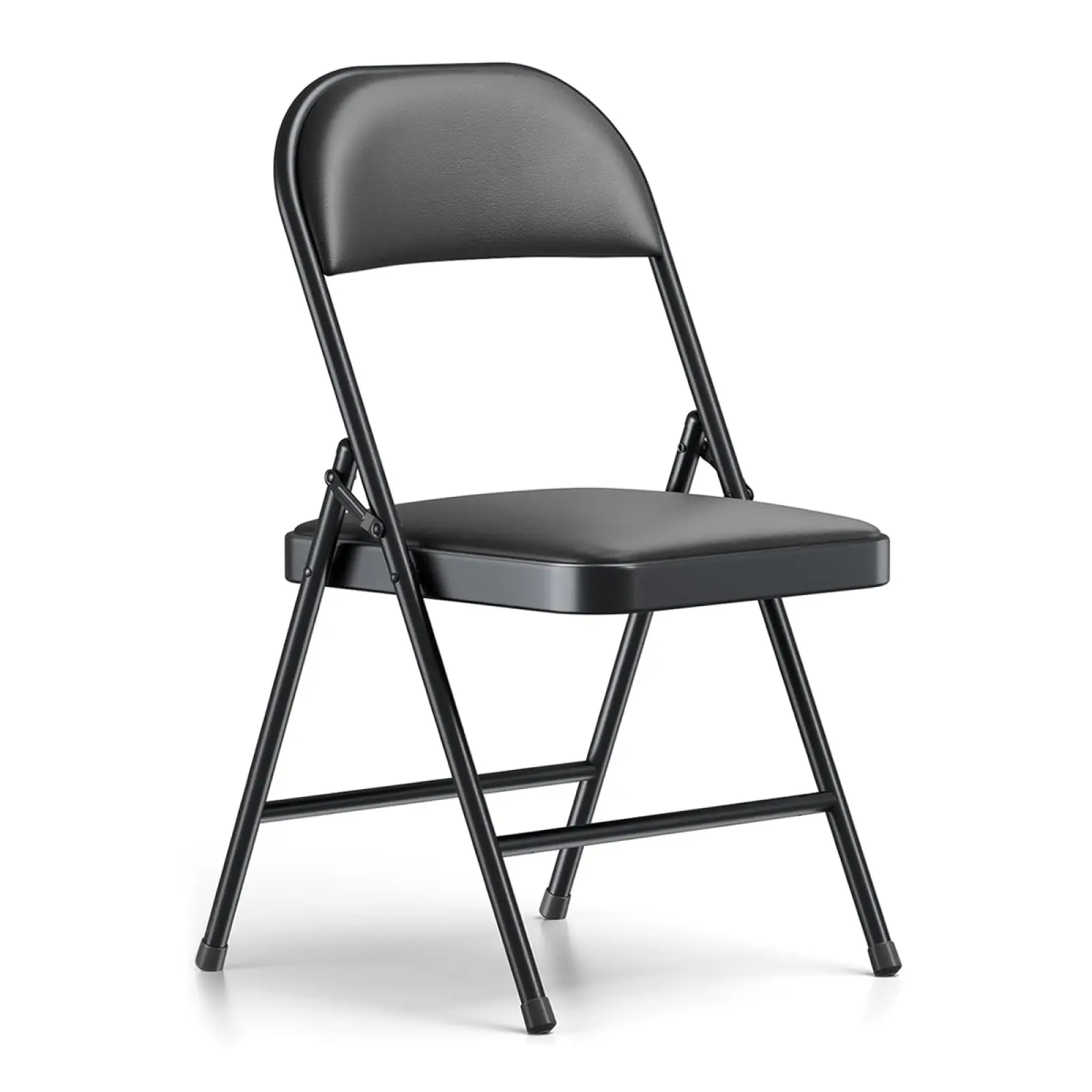 Folding Chair, PU Leather Padded Folding Chairs for Outside and Indoor, Comfy Heavy Duty Portable Foldable Chairs Metal Commercial Seat for Office, Dorm, Party, Lawn, Patio