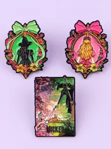 3pcs/set Magic Witch Movie Character Enamel Pins, Metal Pin, Vintage Punk Zinc Alloy Badges, Unisex Fashion Accessories, Perfect Gift