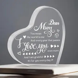 Mother’s Day Ideas Gifts for Mum Acrylic Keepsake 3.9x3.9 Inch Mum Birthday Gift Engraved Sign Plaque Presents from Daughter Son Desk Decoration for Christmas Anniversary Thanksgiving Gifts(To Mum)