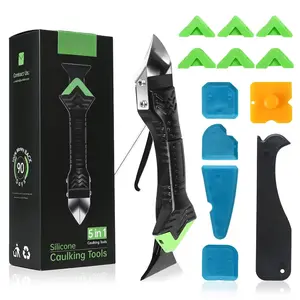 Caulking Tool,5 in1 caulk remover tool with Grout Scraper,caulking tool kit,Adhesive  Scraper Seam Repair Tool Kit for Kitchen Bathroom