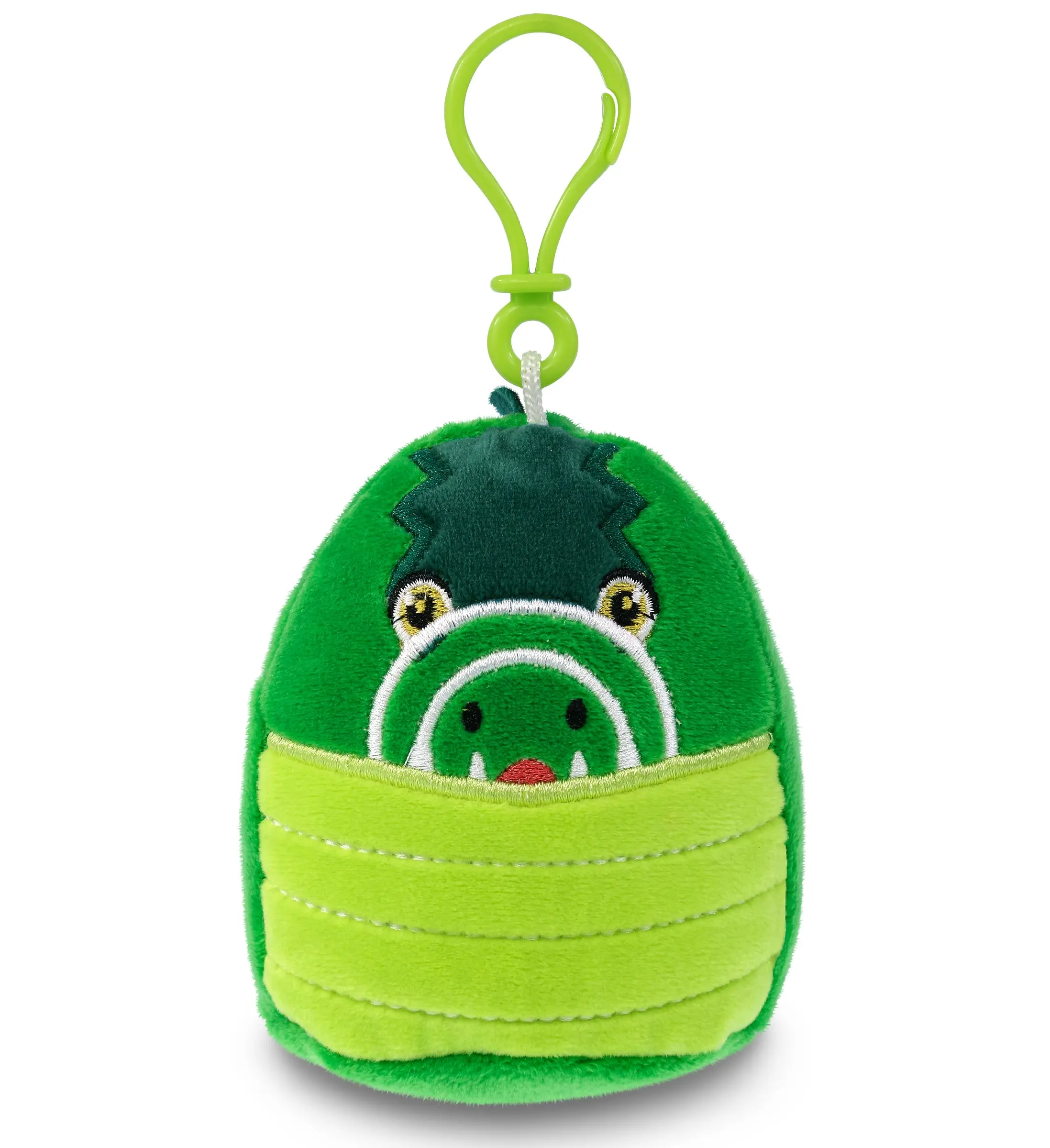 Soft Squishy Alligator Keychain - Cute Polyester Plush Stuffed Bag Charm, Squishable Sensory Toy with Plastic Lobster Claw Clasp, Embroidered Eyes, 4.5x3x4in Durable Unisex Accessory for Gator Lovers, Snug-Mooshies for Backpacks Everyday Use