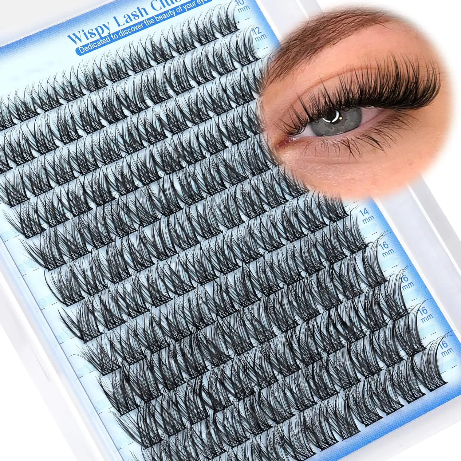 144pcs/set D-Curl Cat-Eye False Eyelashes, Wispy Eyelash Clusters, 10–16mm Single Reusable Long Fake Lashes, DIY Fox Eye Makeup Extension Set, DIY Eyelash Extensions, Cosmetic Eyelash Extension, Volume False Lashes, Faux Lashes