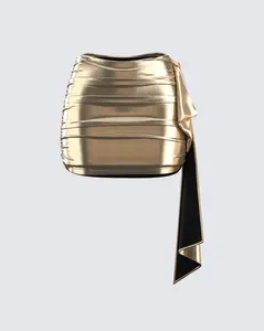 Bianca Metallic Gold Drape Skirt
