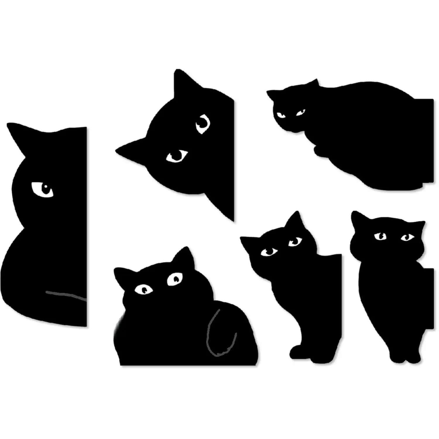 Magnetic Clip Bookmarks - 6-Piece Assorted Kawaii Cat Cute Designs Varied Sizes Lightweight Portable Paper Magnet Page Markers, Durable Fade-Resistant Office Stationery for Students, Teachers, Ideal for Reading, Gifting to Friends
