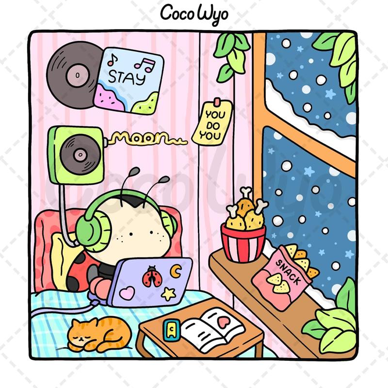 Cozy Friends Coloring Book - Cute and Comfy Design for Adults and Teens Featuring Super Cute Animal Characters and Simple Designs for Relaxation