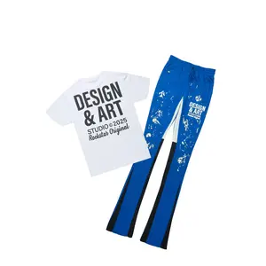 Damone White/Royal Blue T-Shirt/Super Stacked Track Set