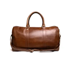 The London Leather Weekender Bag by Andar – Smart Travel Duffel with Shoe Compartment & Suitcase Sleeve | Carry-On Friendly Multifunctional Luggage Structured Overnight Bag, Lightweight Weekender Bag