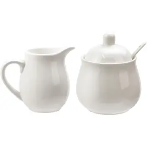 FUYU Ceramic Colorful Creamer and Sugar Set with Lid Spoon, Coffee Serving Set