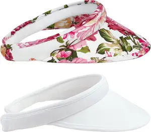 2 Pack Sun Visor Hats Women Men Clip On Wide Brim Visors Hat Outdoor Sports Golf Beach Travel Tennis Caps