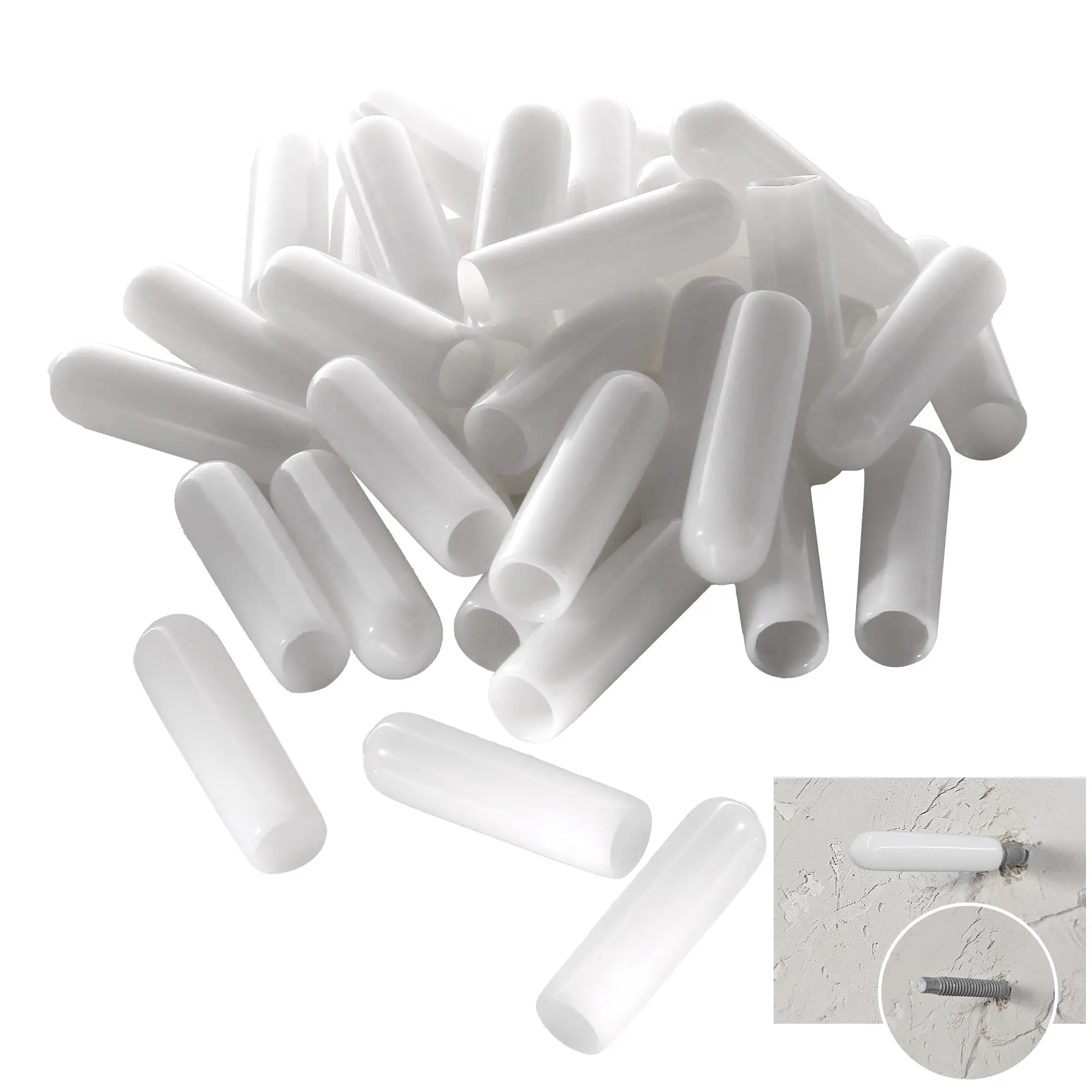 1/4" Screw Thread Protectors for Storm Hurricane Shutters Bolts White -50 Pack