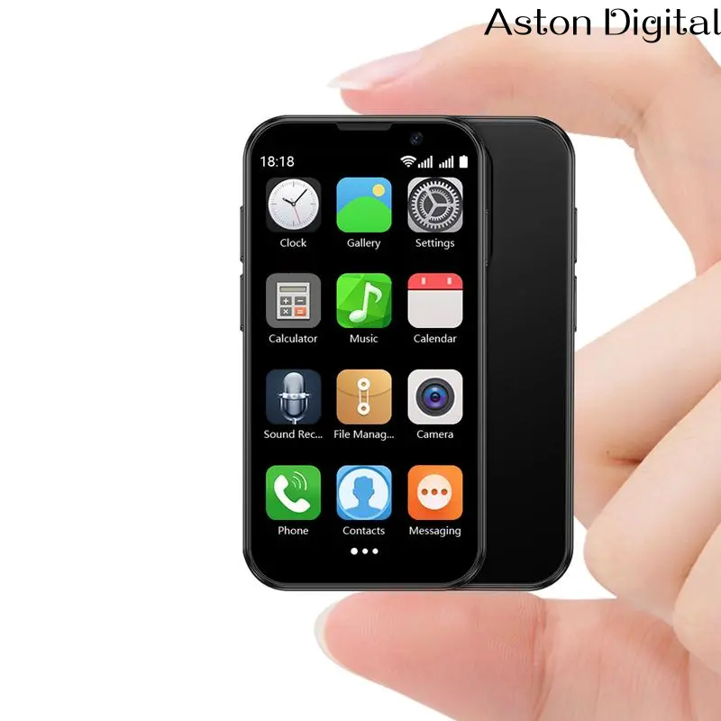 Aston Digital 3.0" Mini Android Smartphone - HD Touchscreen, Dual 3MP+5MP Cameras, GPS, Lightweight Portable Kids Learning Tool Gift with Casing (Note: Use 5V/1A Adapters Only)