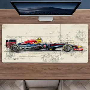 Race Car Structural Schematic Large Gaming Mouse Pad with Rubber Non-Slip Base, Racing Structure Diagram Design, Office Desk Mat, Computer Accessories, Gift for Racing Enthusiasts, Gaming Desk Accessory