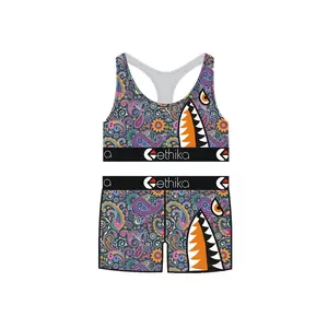 ETHIKA 2024 Fashion Printed Boxer Shorts Vest Two-piece Quick-drying Stretch Outdoor Sports Casual Stretch Suit