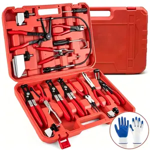 17PCS Hose Clamp Pliers Set | Professional Hose Clamp Removal Tool Kit with Long Reach Flexible Wire and Electrical Disconnect Pliers for Fuel, Oil, Coolant Radiator Heater and Water Hoses | Metal and Plastic' as Father's Day Gifts