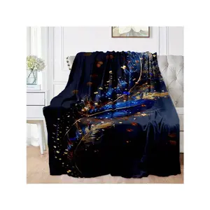 Ultra-Soft Blue Feather Blanket - 240g/M², Cozy & Warm For All Seasons, Perfect For Couch, Bed, Sofa, And Travel, Blanket, Suitable-30*40in