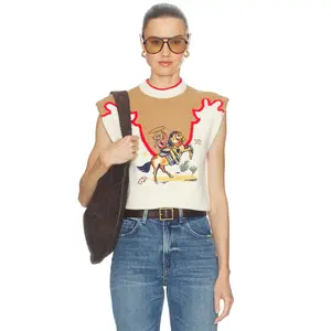 Never Fully Dressed Cowgirl Ro Knitted Tank in Brown