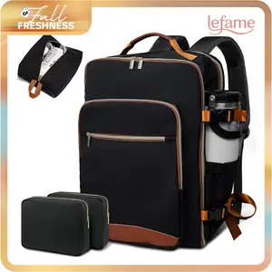 Lefame 40L Airline Approved Travel Backpack with 16 Pockets, TSA 180 °   Laptop Compartment, Waterproof, 3 Packing Cubes, Replaces 20" Suitcase, Ideal for 3-7 Day Trips
