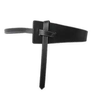 Women's Belt Long Knotted Tie Belt PU Faux Leather Cinch Waist Band Obi Thin Skinny Wide Band Brown Camel Black Beige Party Elegant Casual Female