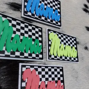 MAMA Velcro Patch - Checkered Multicolor Mom Patch
