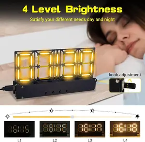 Soldering Practice Kit, 4-Bit Digital Clock Kit with Lighting Adjustment, Soldering Projects Alarm Clock DIY Electronic Kits for Adult Teens Learning Creative Present