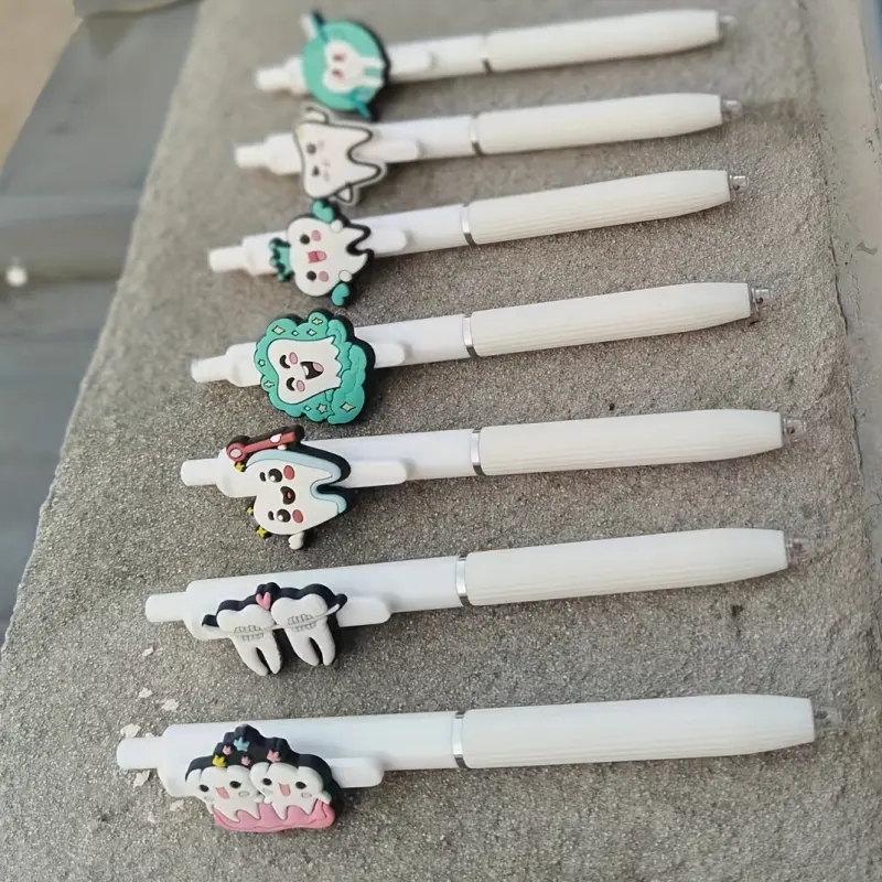 12pcs Dental-Themed Ballpoint Pens, Ballpoint Pen Set, Office Pen, with Tooth & Dental Tool Designs, Assorted Colors, Durable Plastic, No Batteries Needed for Dental Professionals, Hygienists, Gifts for Oral Hygiene Awareness & Dental Assistants