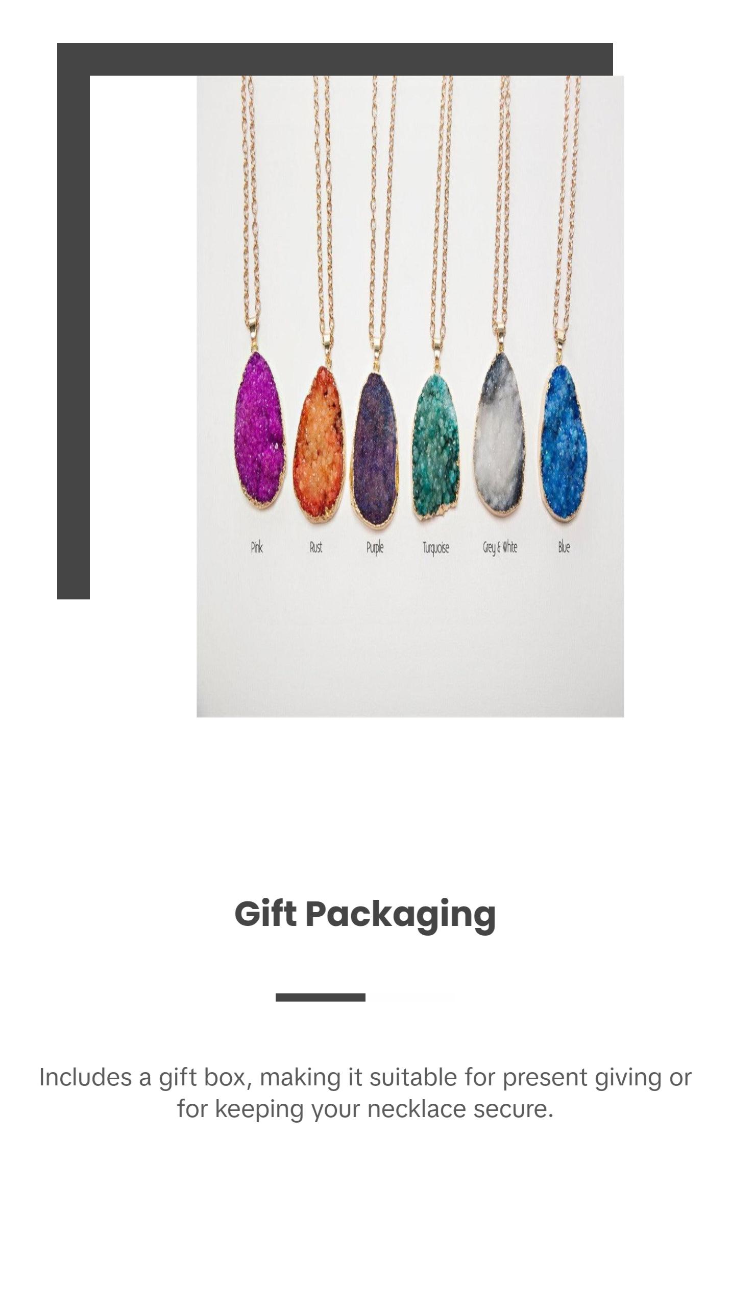 Colorful Druzy Stone Necklaces - Final Sale