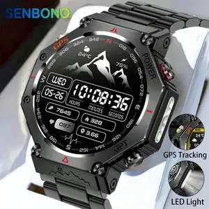 Senbono 1.39 Inch Tft Smartwatch, Sports Tracking Wristwatch, 107 Sports Modes, GPS, Heart Rate & Blood Oxygen Monitoring, Bluetooth-compatible, Magnetic Charging
