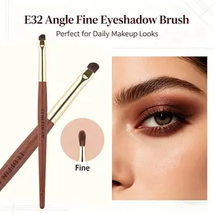 E32 Angle Fine Eyeshadow Brush, Small Eyeshadow Eyeliner Brush, Handmade Rosewood Copper Pipe, Perfect for Eye Puffiness Details