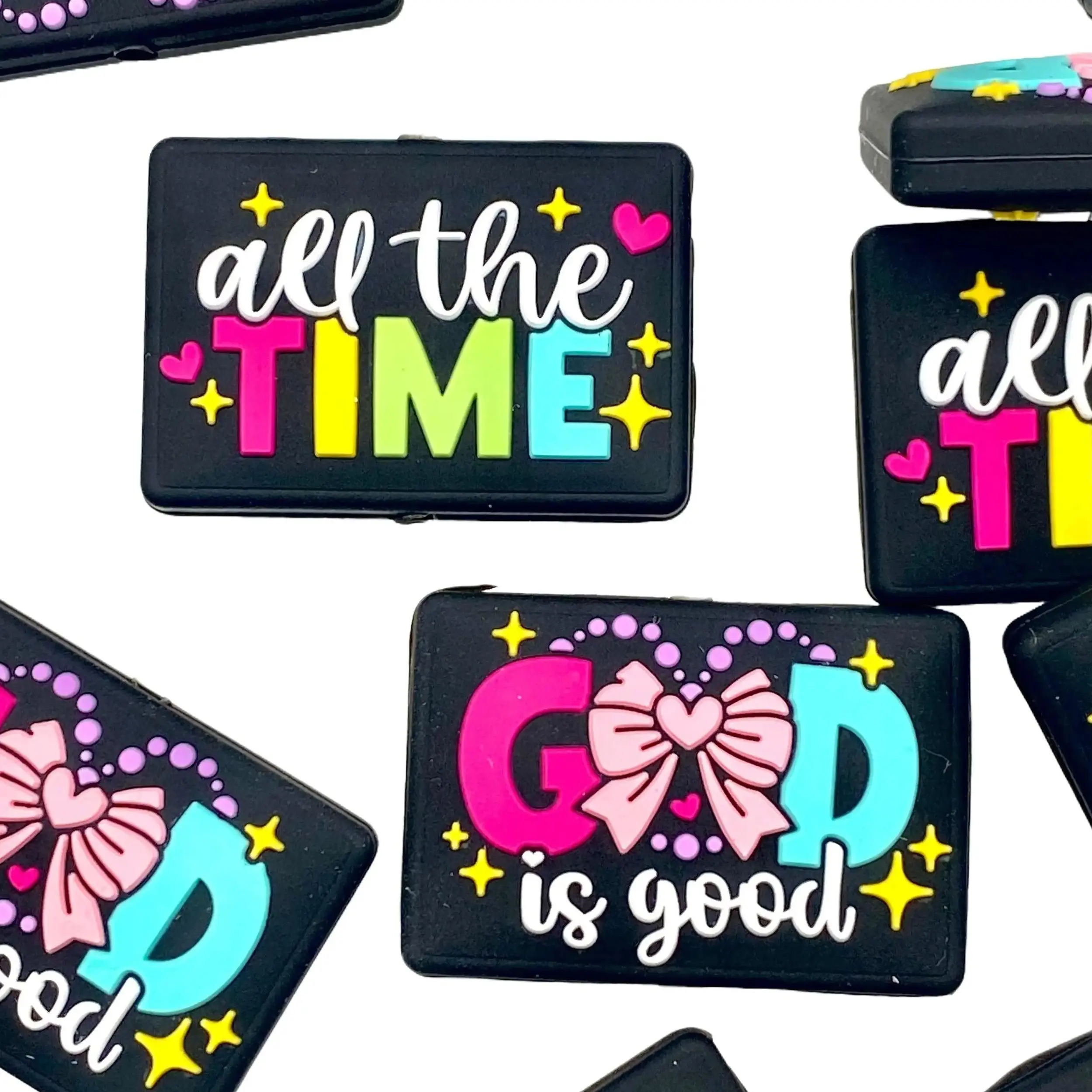 1pc God is Good All the Time 2.0 Silicone Focal Beads - Faith Theme Crafting & Beading DIY