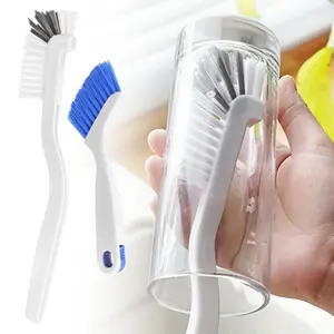 2PCS Cleaning Brush Small Scrub Brush for Cleaning Sink Scrub Brush with Handle, Bathroom Kitchen Edge Corner Grout Cleaning Brushes for Household Use, Window Track Cleaning Brush Cleaner