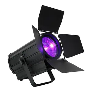 SHEHDS LED Par Lights COB 250W RGBW 4in1 Linear Zoom 15-55° Stage Wash Lights with Barn Door Fresnel Lens 3200k-5600k DMX512 Spotlights DJ Lights for Church Disco Ball Wedding Theater