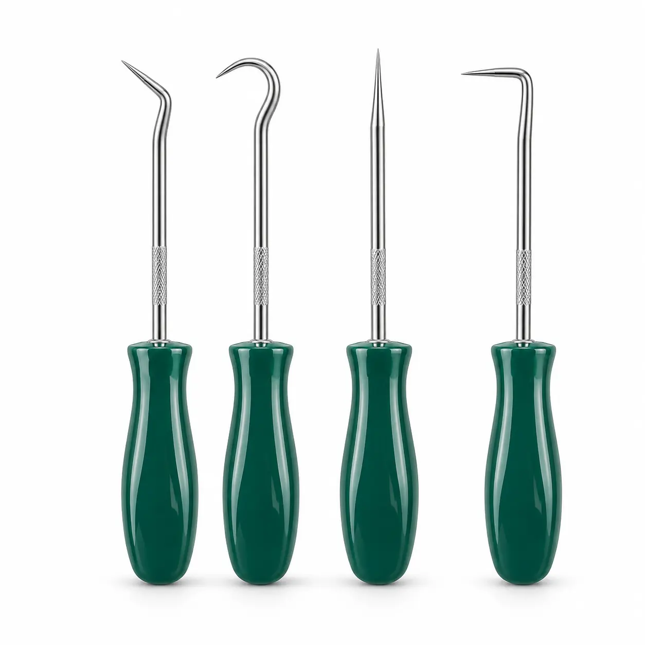 4Pcs Chrome Vanadium Steel Oil Seal Hook Set - Precision Pick & Pry Tool Kit for O-Rings & Gasket Removal