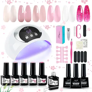 LKEnail 6 Colors Nail Polish Kit with UV Light, UV LED Nail Dryer Lamp Curing Gel Nail Polish Set Popular Gel Polish Set DIY at Home, Nail Manicure Tools