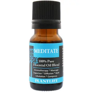 Plantlife Meditate Essential Oil Blend 10 ml – Centering Aromatherapy Blend for Calm, Focus & Inner Stillness