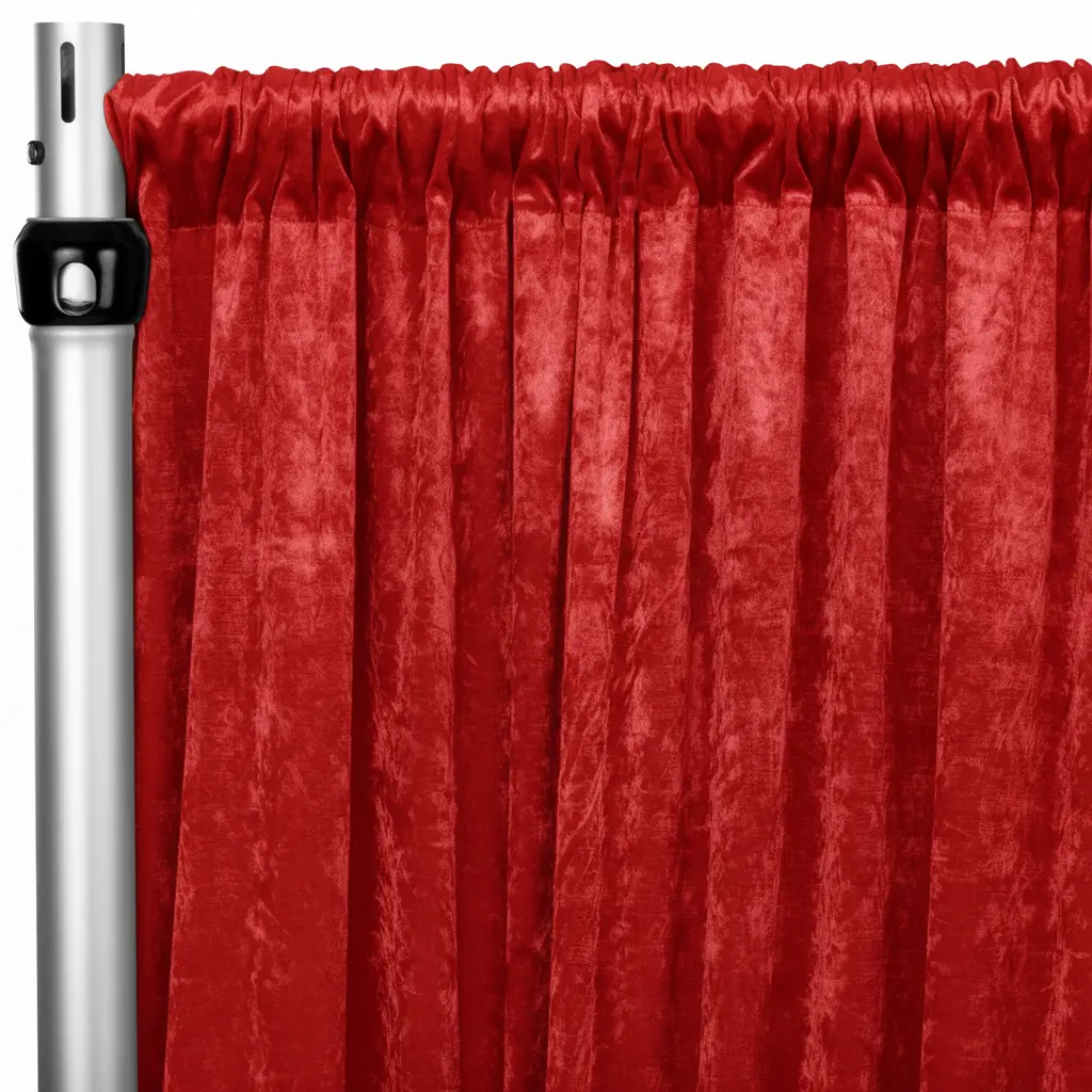 Crush Velvet Fabric Panel — Luxury Event Draping Curtain | 15ft x 52in | 10 Colors