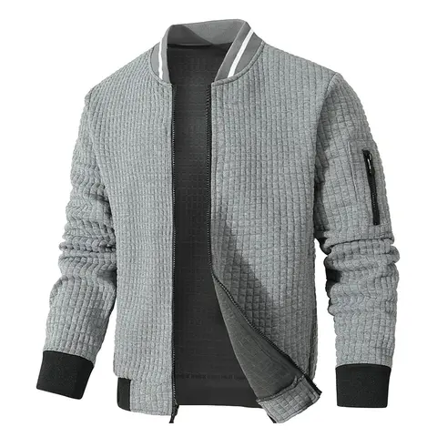 Grandclad Men's Lightweight Zip Coat - Fitted Menswear Casual Outerwear, Casual Fashionable Jacket, Men's Jackets